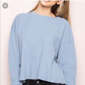 Brandy Melville Long Sleeve Thermal Top Blue
